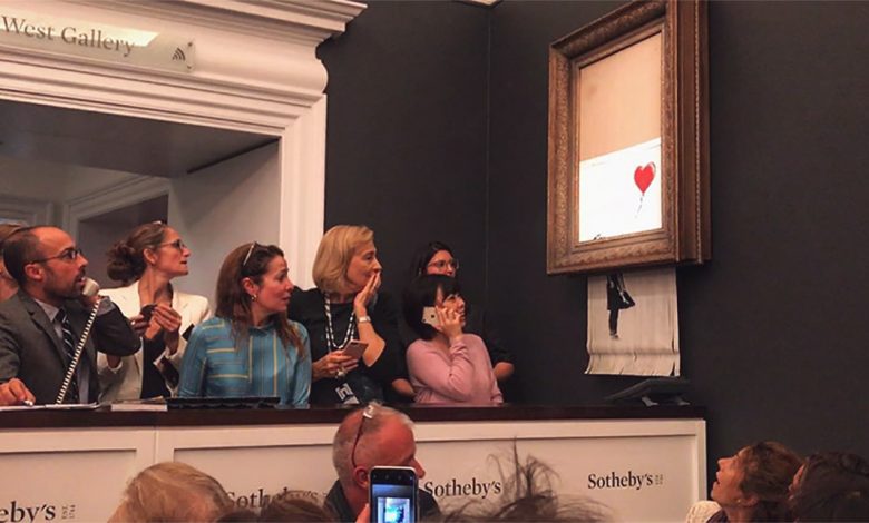 قصة لوحة بانكسي التي تمزقت ذاتياً بعد بيعها بـ 1.4 مليون دولار